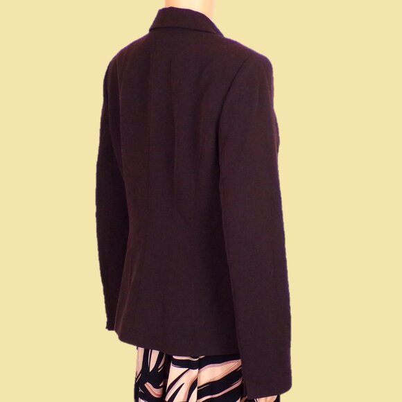 CALVIN KLEIN size 8 chocolate-brown blazer polyester/rayon/spandx dry clean only - Picture 6 of 15